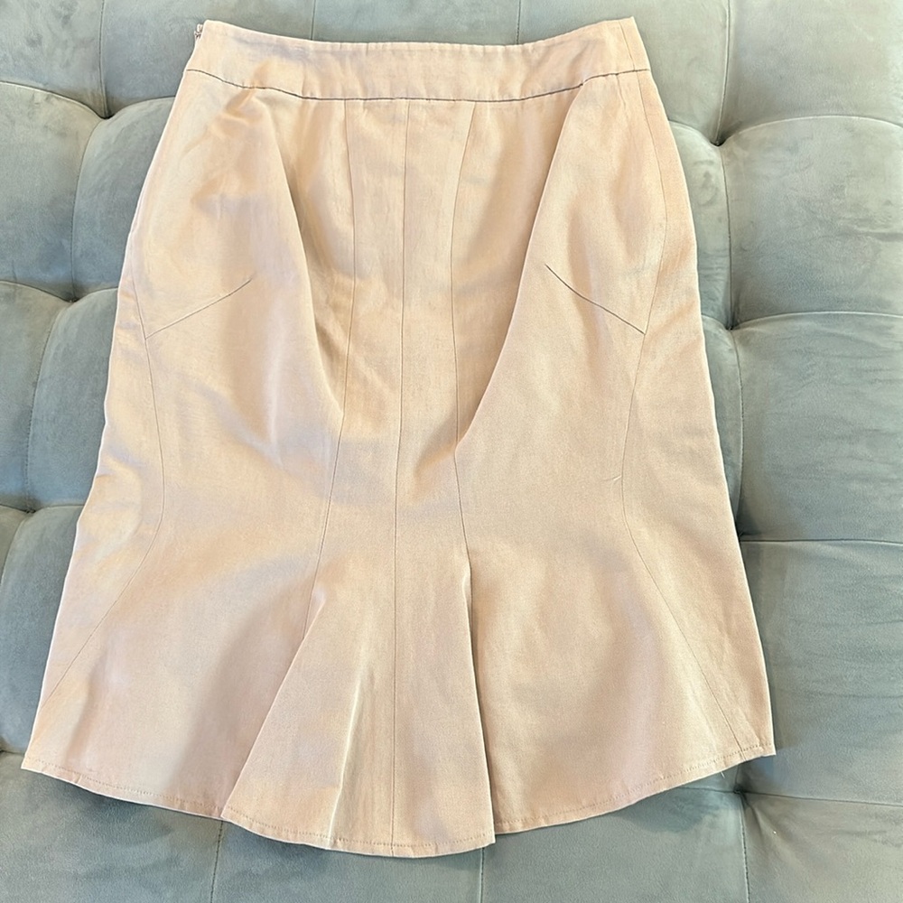Sandra Angelozzi Petal Pencil Linen Cotton Skirt 32 XS
